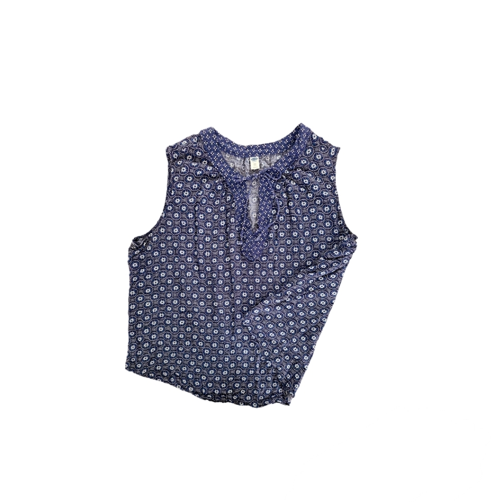 Old Navy Women's Tile Blue Sleeveless Blouse